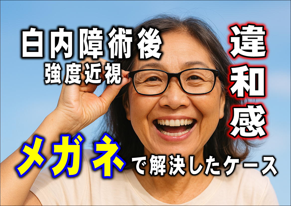 白内障術後の違和感をメガネで軽快させたケース。